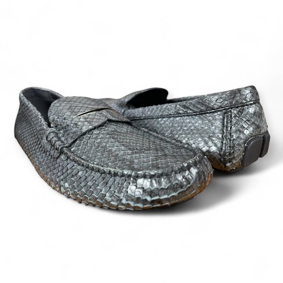 NEW LOUIS VUITTON Exotic Python Snakeskin Loafer Drivers Mens Shoes LV 10 =US 11 - Picture 2 of 15